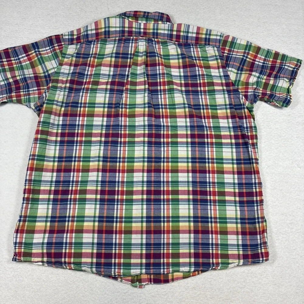 Polo Ralph Lauren Indian Madras Plaid Mens 2XLT Tall Cotton Button Down Shirt